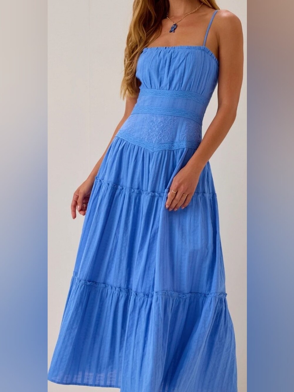 Altar'd State embroidered tiered maxi dress NWOT